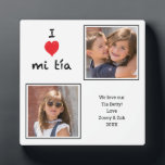 I Love mi Tia 2 Fotoplatte<br><div class="desc">Make any chance special with this customizable Foto Plakette! You can use the 'Persalize this template' link to change the fotos and edit the text. Das Foto von Options are set to the fill the entire area of the square shown. Share your memories and create something unique for many years...</div>