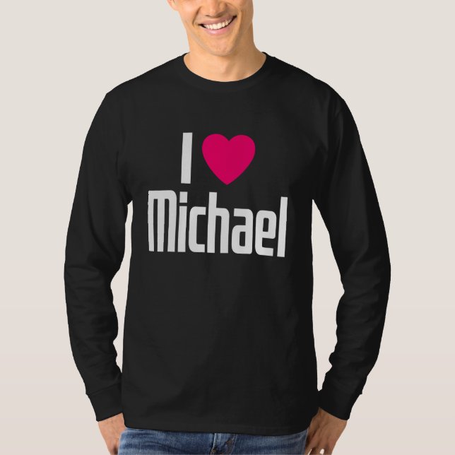 I Love Michael Pink Heart I Heart Michael T-Shirt (Vorderseite)