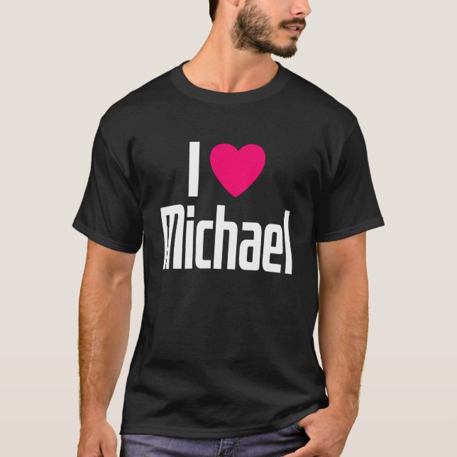 I Love Michael Pink Heart I Heart Michael T-Shirt (Vorderseite)