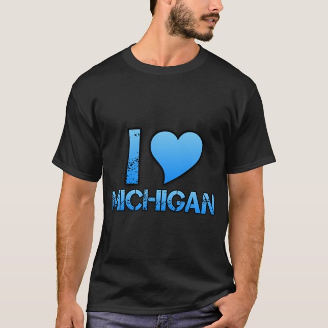 I Love Michigan Skate Style T-Shirt (Vorderseite)