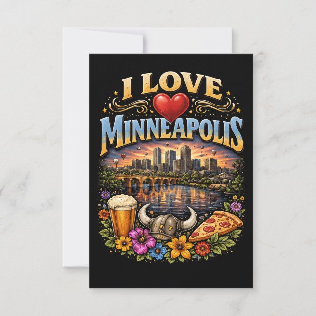 I Love Minneapolis Dankeskarte (Vorderseite)