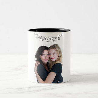 I Love Mom | Custom Photo Mother's Day Gift Mug Zweifarbige Tasse
