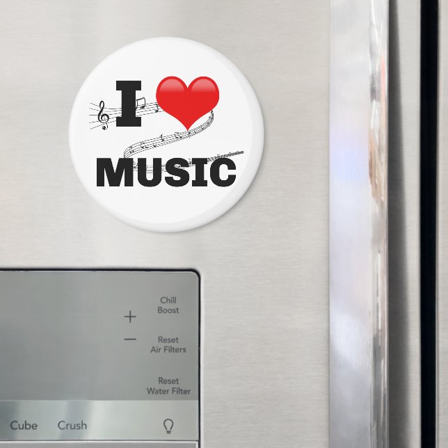 I Love Music, popular design Magnet (In Situ (Kühlschrank))