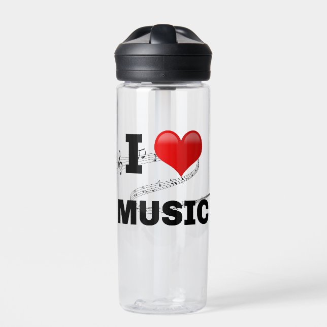 I Love Music, popular design Trinkflasche (Vorderseite)