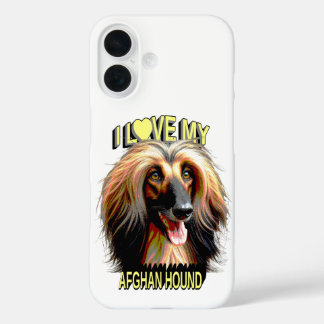 I Love My Afghan Hound – Elegant Dog Lover Design iPhone 16 Hülle