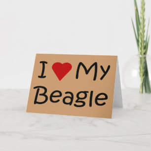 I Love My Beagle Dog Lover Ohrts and Apparel Karte