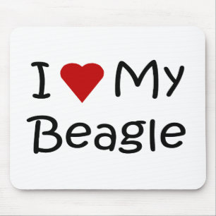 I Love My Beagle Dog Lover Ohrts and Apparel Mousepad