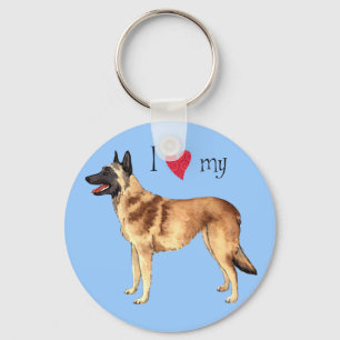 I Love my Belgian Malinois Schlüsselanhänger