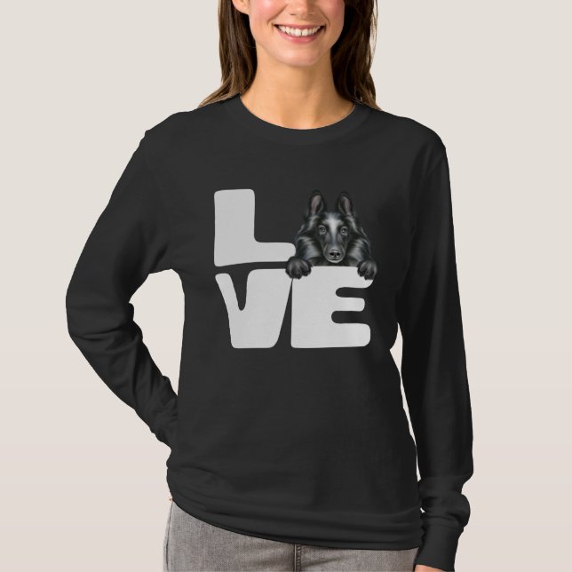 I Love My Belgian Sheepdog Dog T-Shirt (Vorderseite)