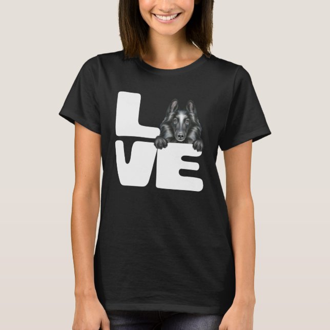 I Love My Belgian Sheepdog Dog T-Shirt (Vorderseite)