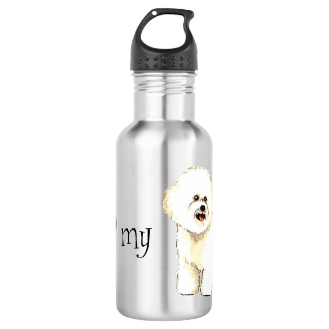 I Love my Bichon Friise Edelstahlflasche (Vorderseite)