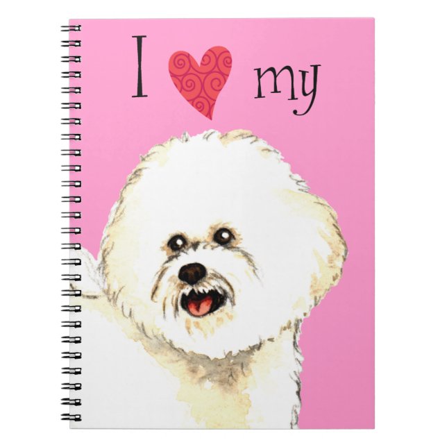 I Love my Bichon Friise Notizblock (Vorderseite)
