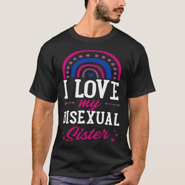 I Love My Bisexual Sister Bohemian Rainbow Boho St T-Shirt (Vorderseite)