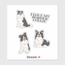 I Love My Border Collie Stickers Aufkleber