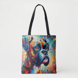 I Love My Boxer Pop Art Dog Personalized