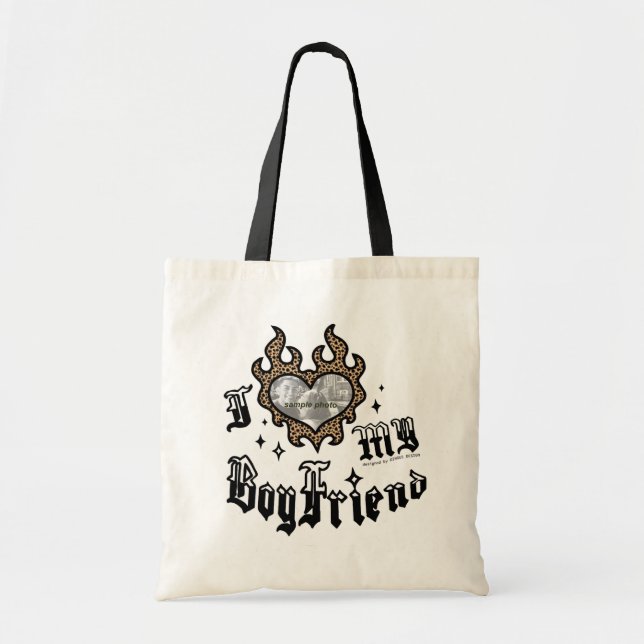 I Love My Boyfriend - Cheetah - DingusDesign Tragetasche (Vorne)