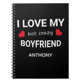 I love my boyfriend - Custom name Valentine Gift Notizblock