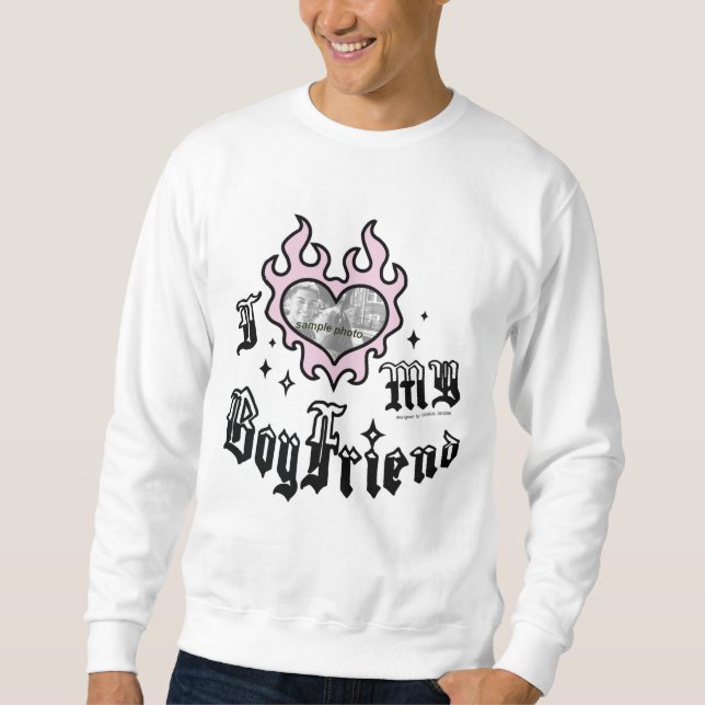 I Love My Boyfriend - Pink - DingusDesign  Sweatshirt (Vorderseite)