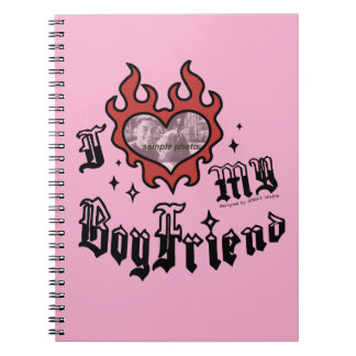 I Love My Boyfriend - Red - DingusDesign  Notizblock