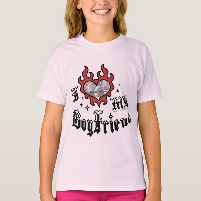I Love My Boyfriend - Red - DingusDesign  T-Shirt (Vorderseite)