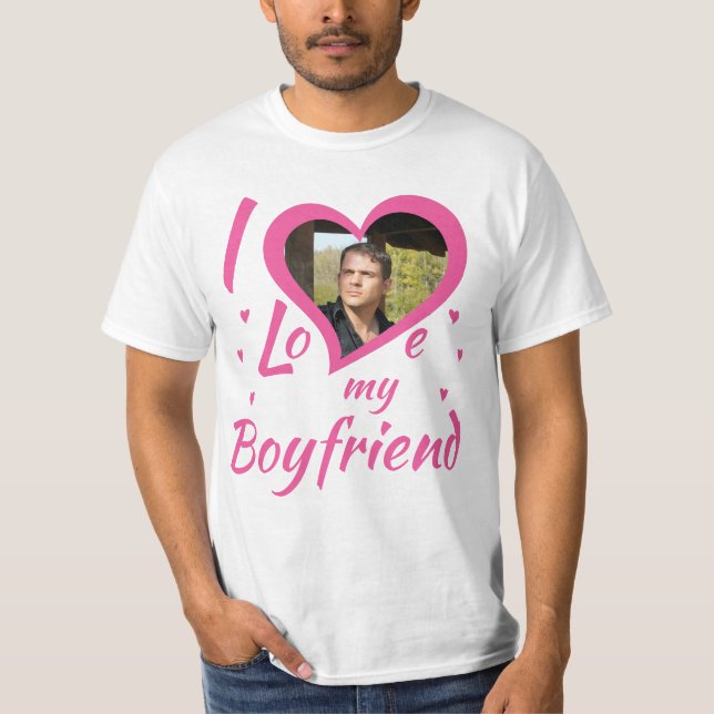 I Love my Boyfriend - T-Shirt personalisierbar (Vorderseite)