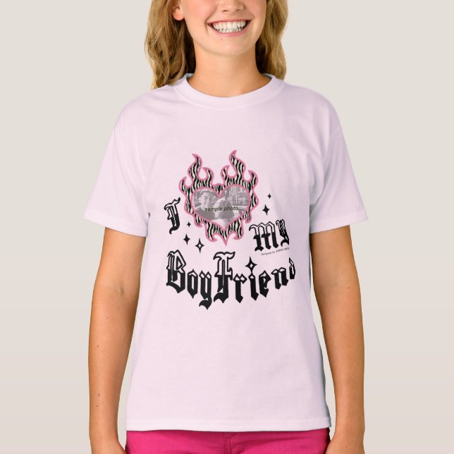 I Love My Boyfriend - Zebra - DingusDesign  T-Shirt (Vorderseite)