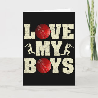 I Love My Boys Cricket Funny Father's Day Cricket  Karte