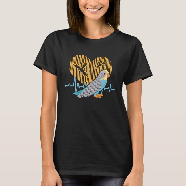 I Love My budgie cute parrot budgie T-Shirt (Vorderseite)