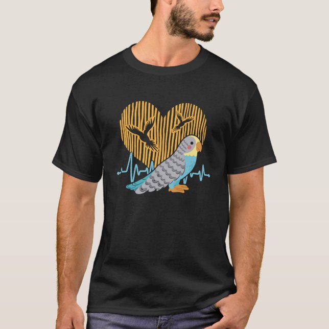 I Love My budgie cute parrot budgie T-Shirt (Vorderseite)