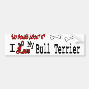 I Love My Bull Terrier Autoaufkleber