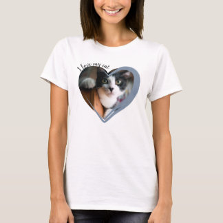 I Love My Cat Heart Photo  T-Shirt