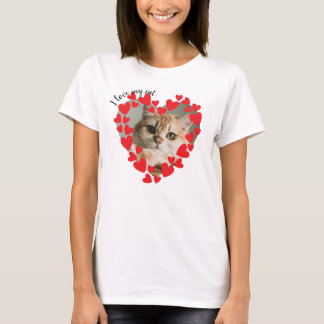 I Love My Cat Hearts Photo  T-Shirt