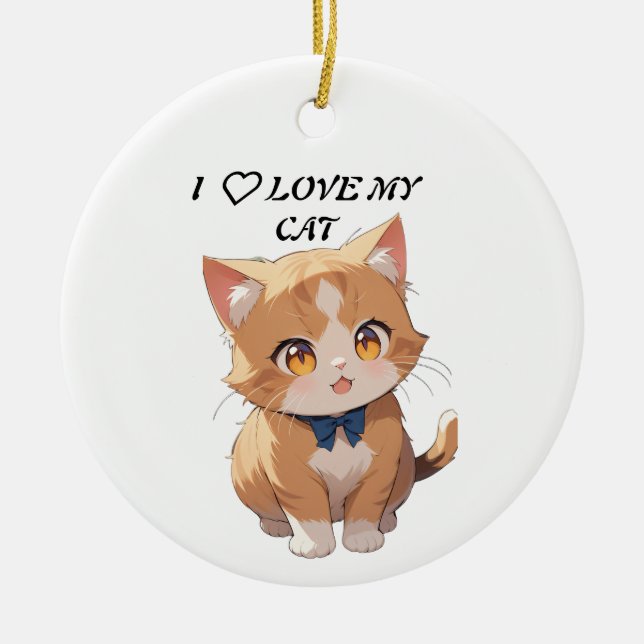 I love my cat keramik ornament (Vorne)
