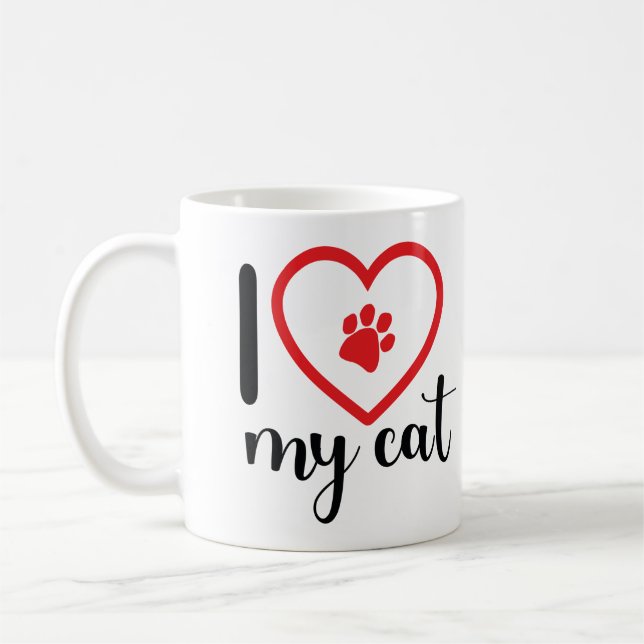 I LOVE MY CAT Mug Cup Kaffeetasse (Links)
