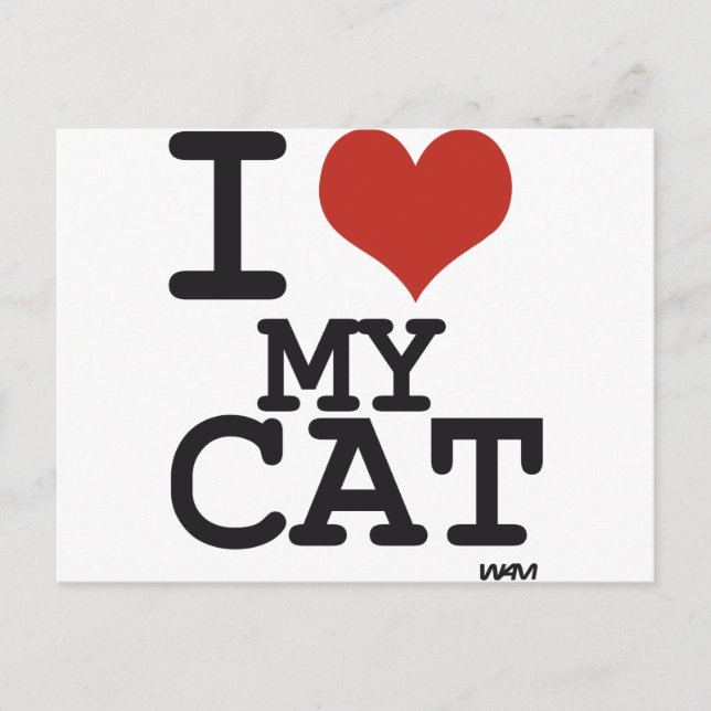 I love my cat postkarte (Vorderseite)