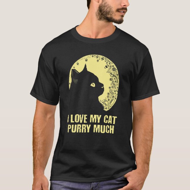 I Love My Cat Purry Much Cat  Dad Jokes Kitten T-Shirt (Vorderseite)