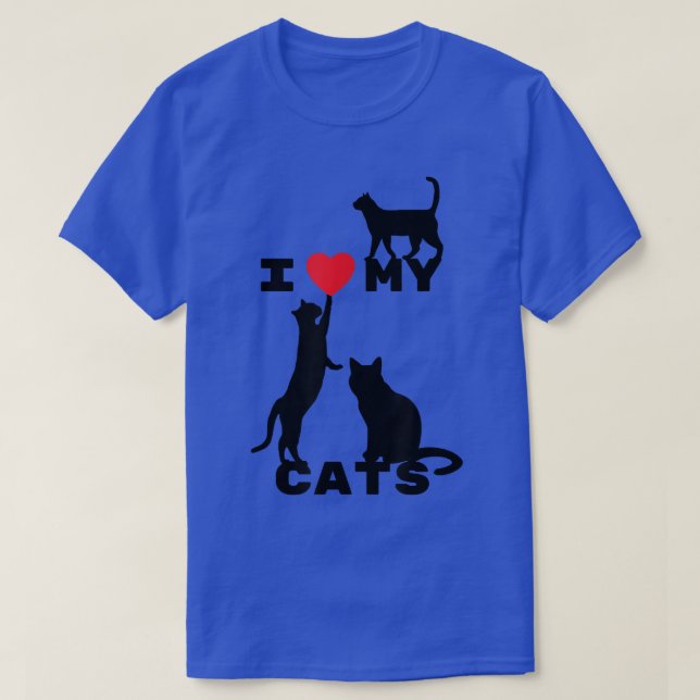 I love my cats!  T-Shirt (Design vorne)
