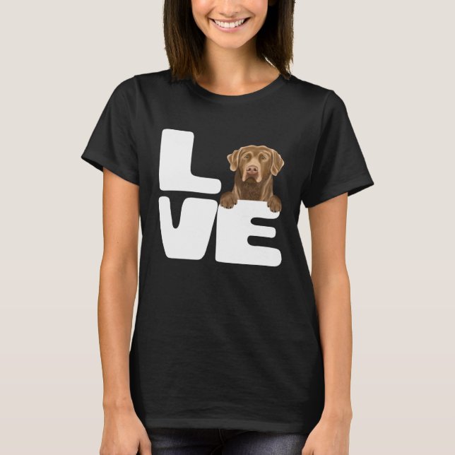 I Love My Chesapeake Bay Retriever Dog T-Shirt (Vorderseite)