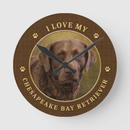 I Love My Chesapeake Bay Retriever Wall Clock Runde Wanduhr