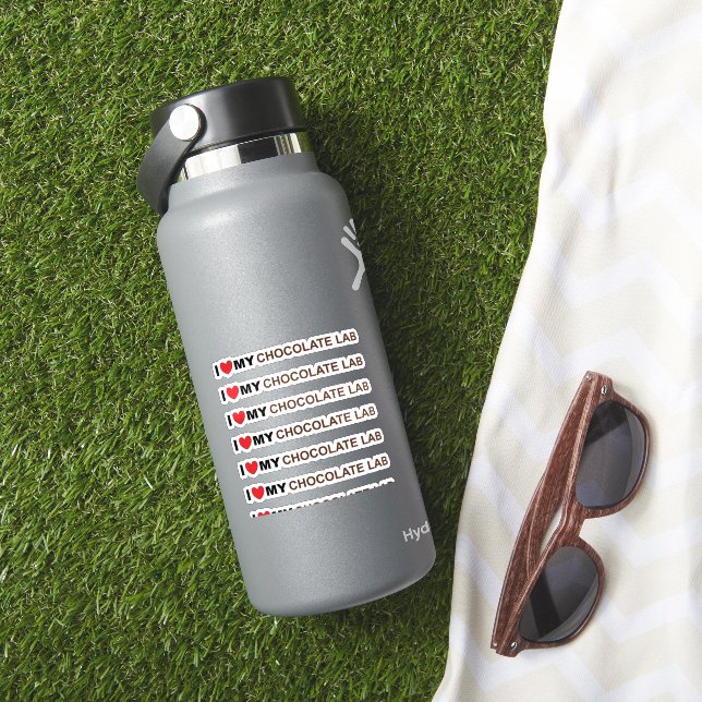 I Love My Chocolate Lab Aufkleber (HydroFlask Insitu)