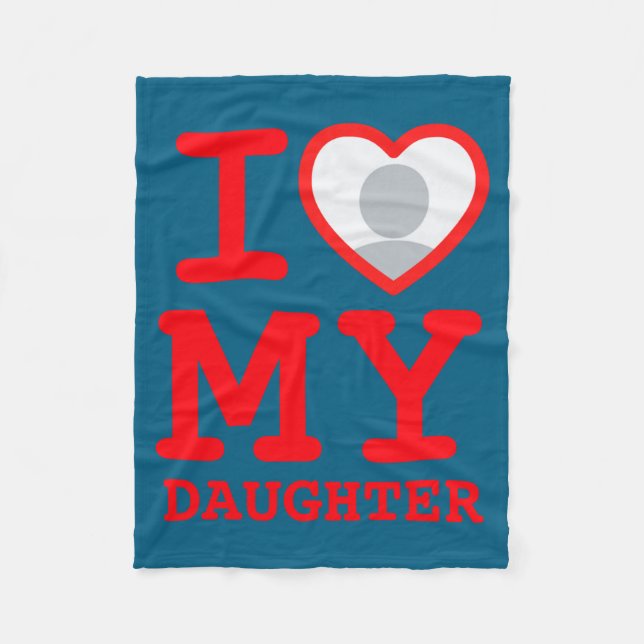 I Love My Daughter Funny Fathers Day  Fleecedecke (Vorderseite)