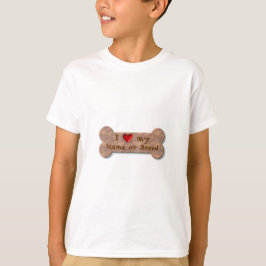 I Love my Dog Breed Biscuit template T-Shirt