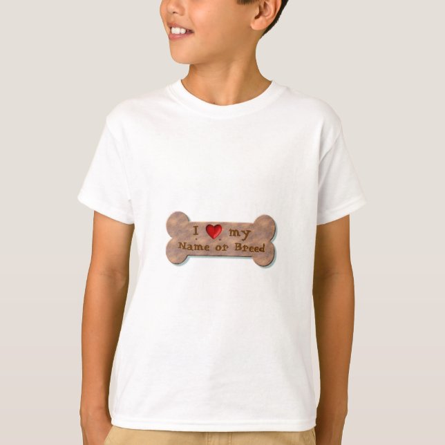 I Love my Dog Breed Biscuit template T-Shirt (Vorderseite)