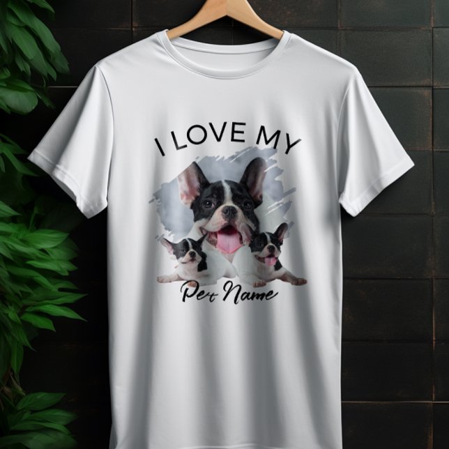 I Love My Dog Custom Photo Pet Cat Personalized  T-Shirt (Von Creator hochgeladen)