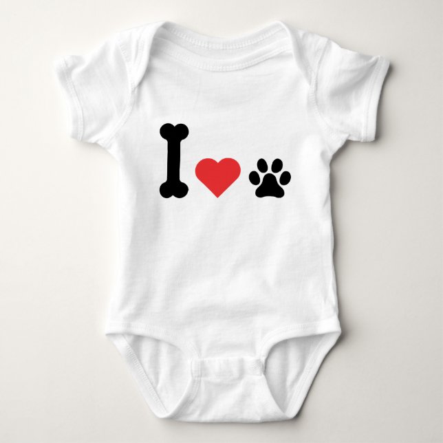I Love My Dog Lover Baby Bodysuit Pet Parent Gift Strampler (Vorderseite)