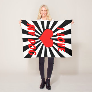 I love my dog mit Herz Fleecedecke