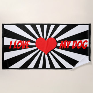 I love my dog mit Herz Strandtuch