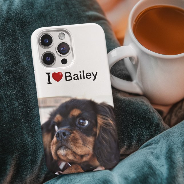 I Love My Dog personalized photo Case-Mate iPhone Hülle (Von Creator hochgeladen)