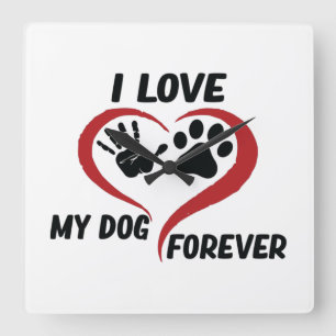 I love my dog throw pillow quadratische wanduhr