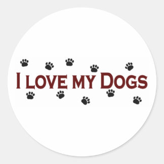 I Love My Dogs Runder Aufkleber